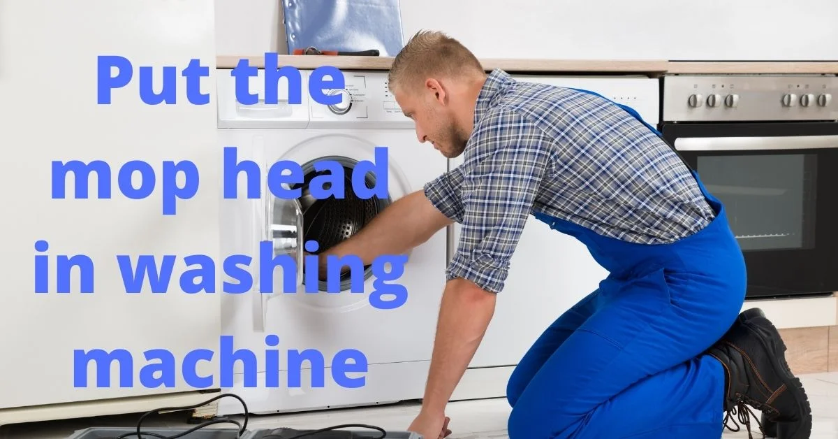 The mop head should be removed from the handle.