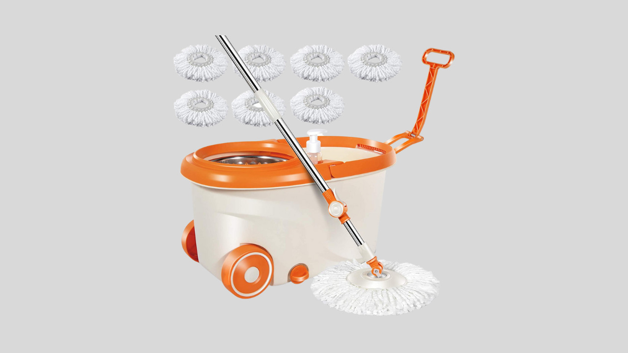 MASTER TOP Spin Mop & Bucket with Wringer Set